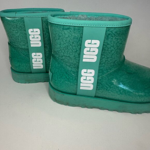 UGG Classic Clear Mini rain boots in the "Tide Pool" color Size 7 Womens - Picture 6 of 10